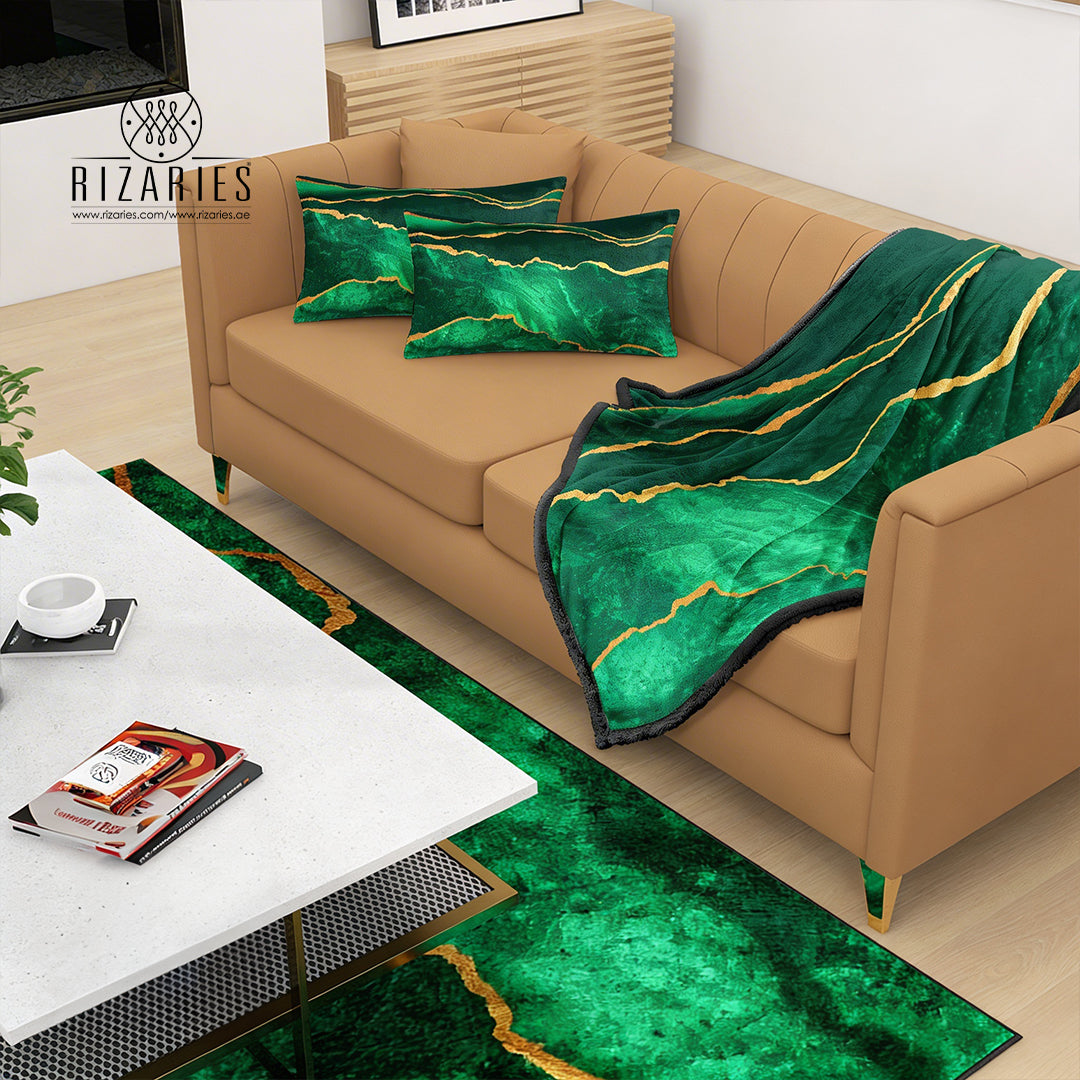 Green Abstract Living Set