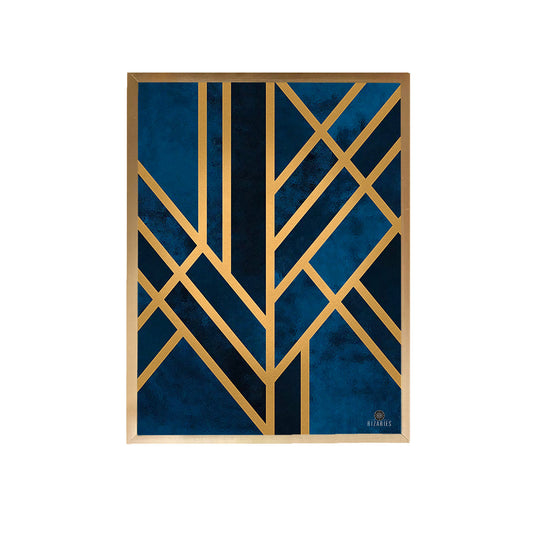 Blue Art Deco Canvas Painting