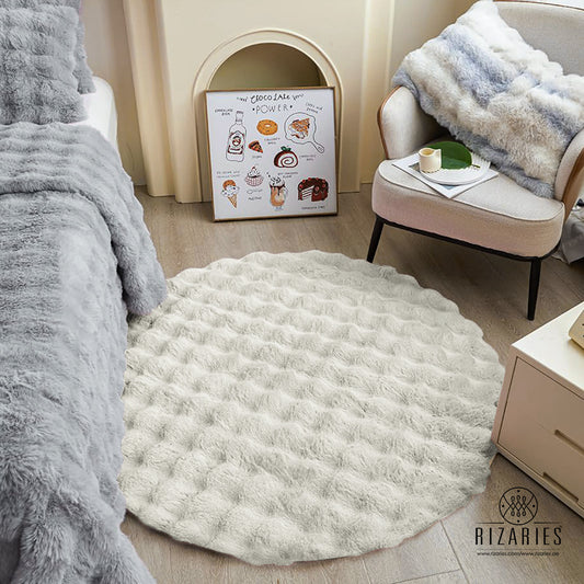 SuperSoft Box Style Fur Round Rug