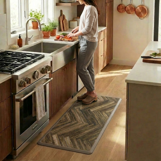 Wooden Plank Kitchen Mat