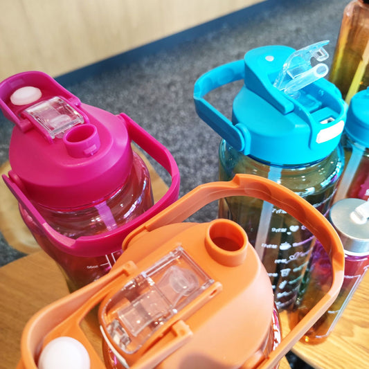 Pack of 3 Water Bottles with Time Marker ( Orange-Blue)