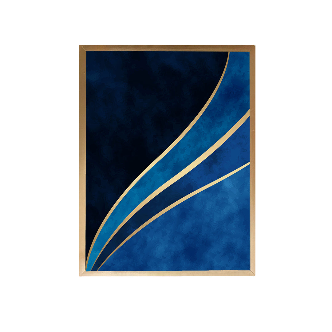 Shades of Blue Waves Canvas Painting