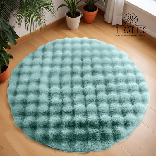 SuperSoft Box Style Fur Round Rug