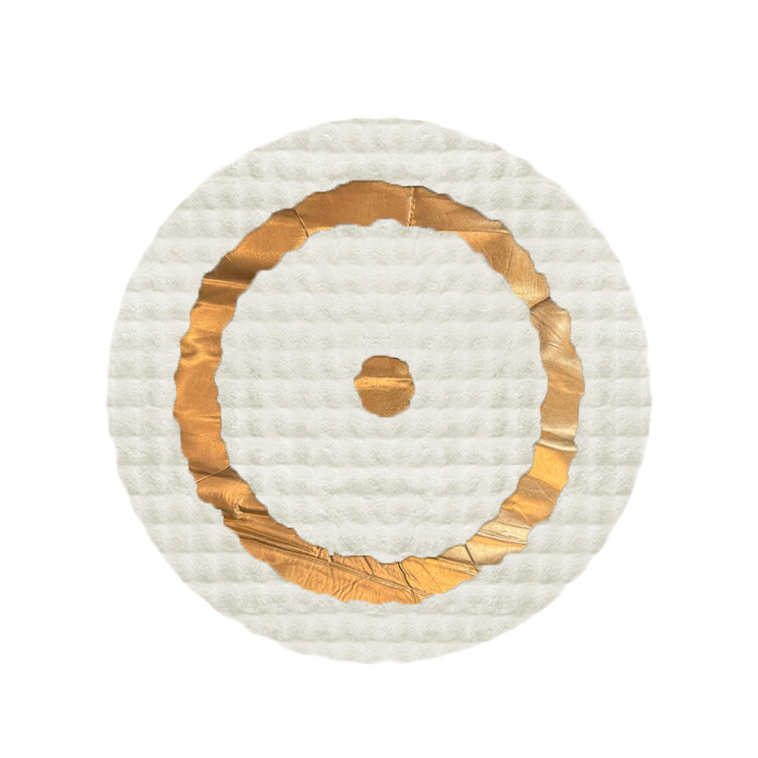 SuperSoft Box Style Fur with Gold Round Rug