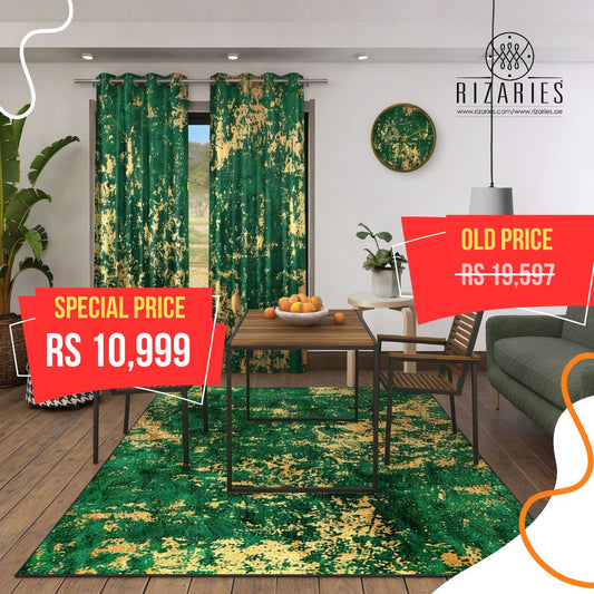 Green Gold Pattern Home Set