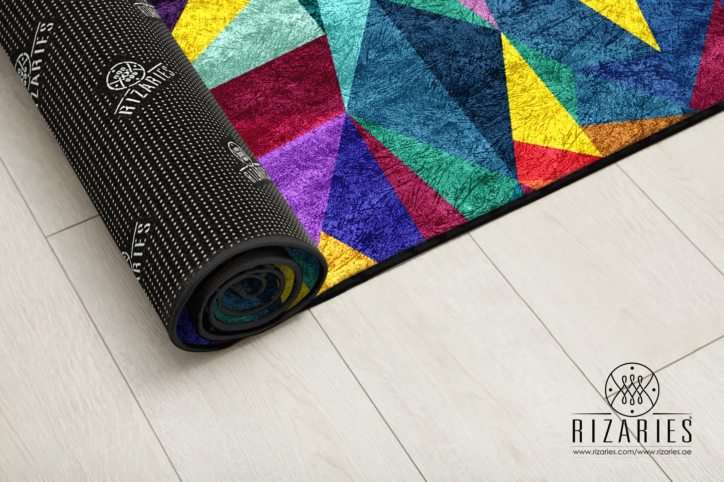 Colorful Triangle Geometric Centerpiece (Rug)
