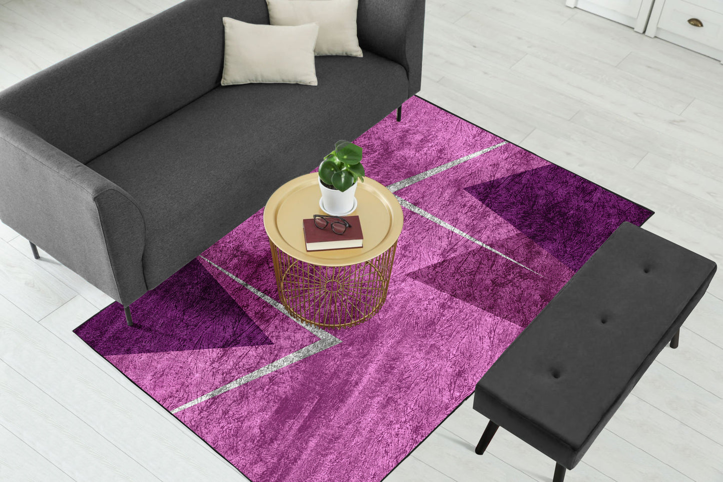 Shades of Purple Traingle Centerpiece (Rug)