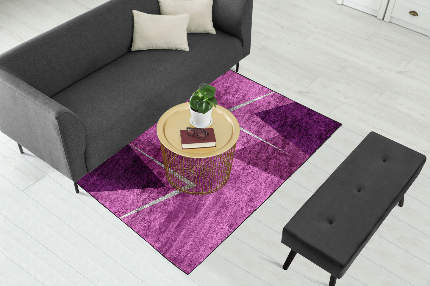 Shades of Purple Traingle Centerpiece (Rug)