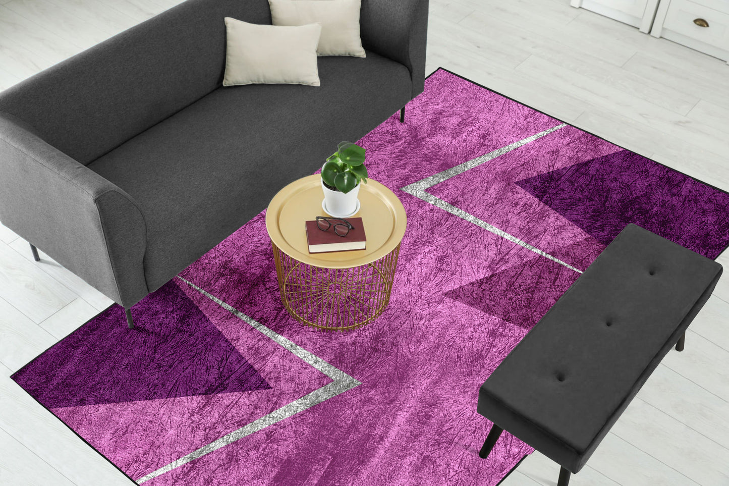 Shades of Purple Traingle Centerpiece (Rug)