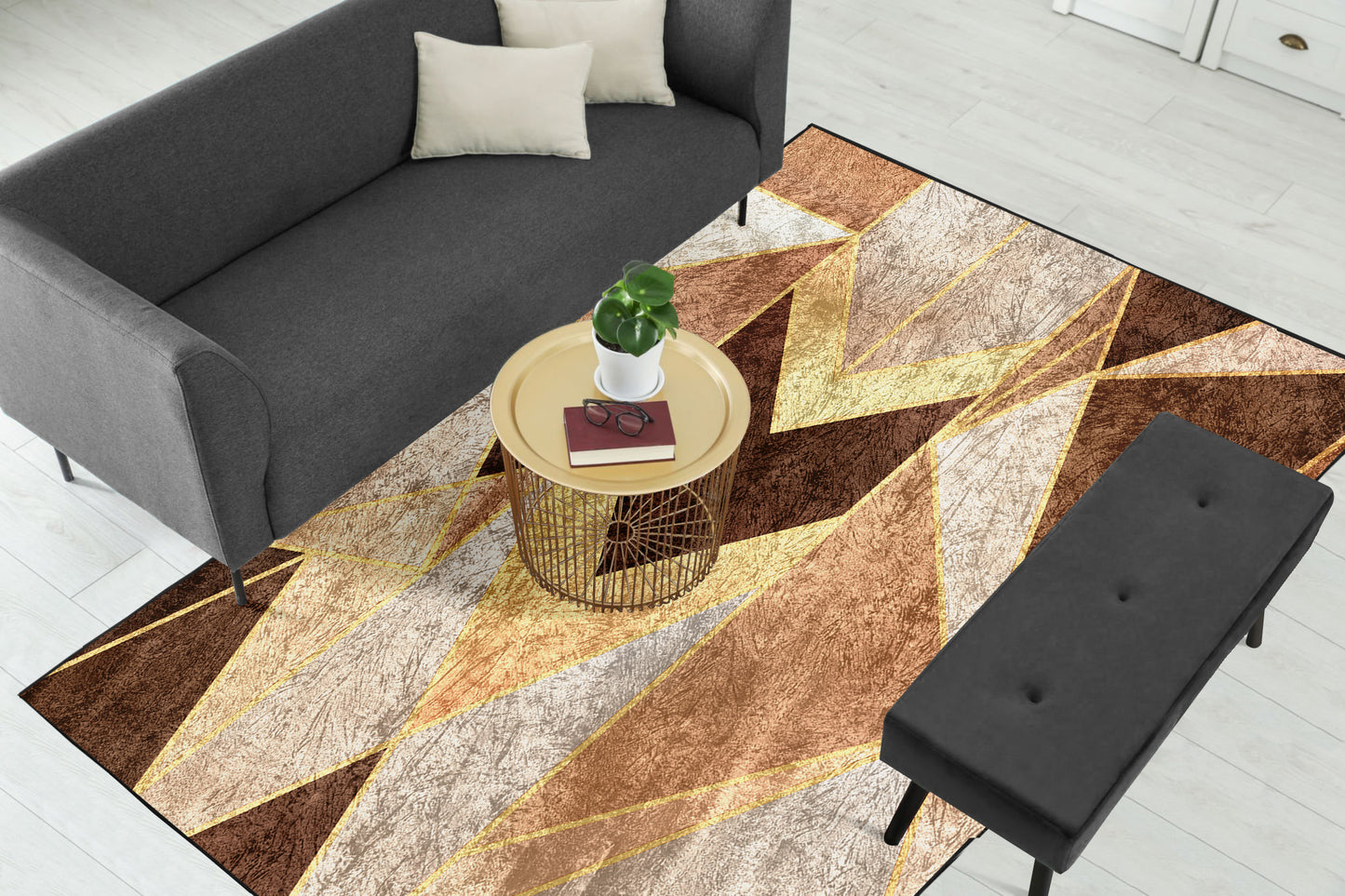 Copper Geometric Centerpiece (Rug)