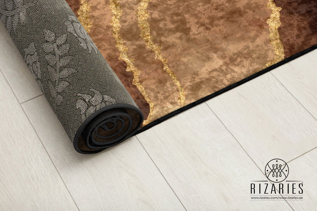 Copper Gold Abstract Centerpiece (Rug)