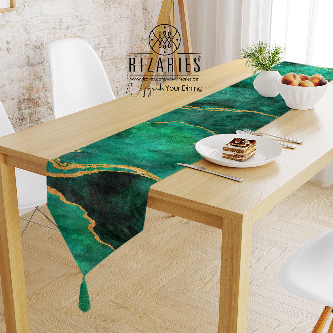 Green Abstract Table Runner