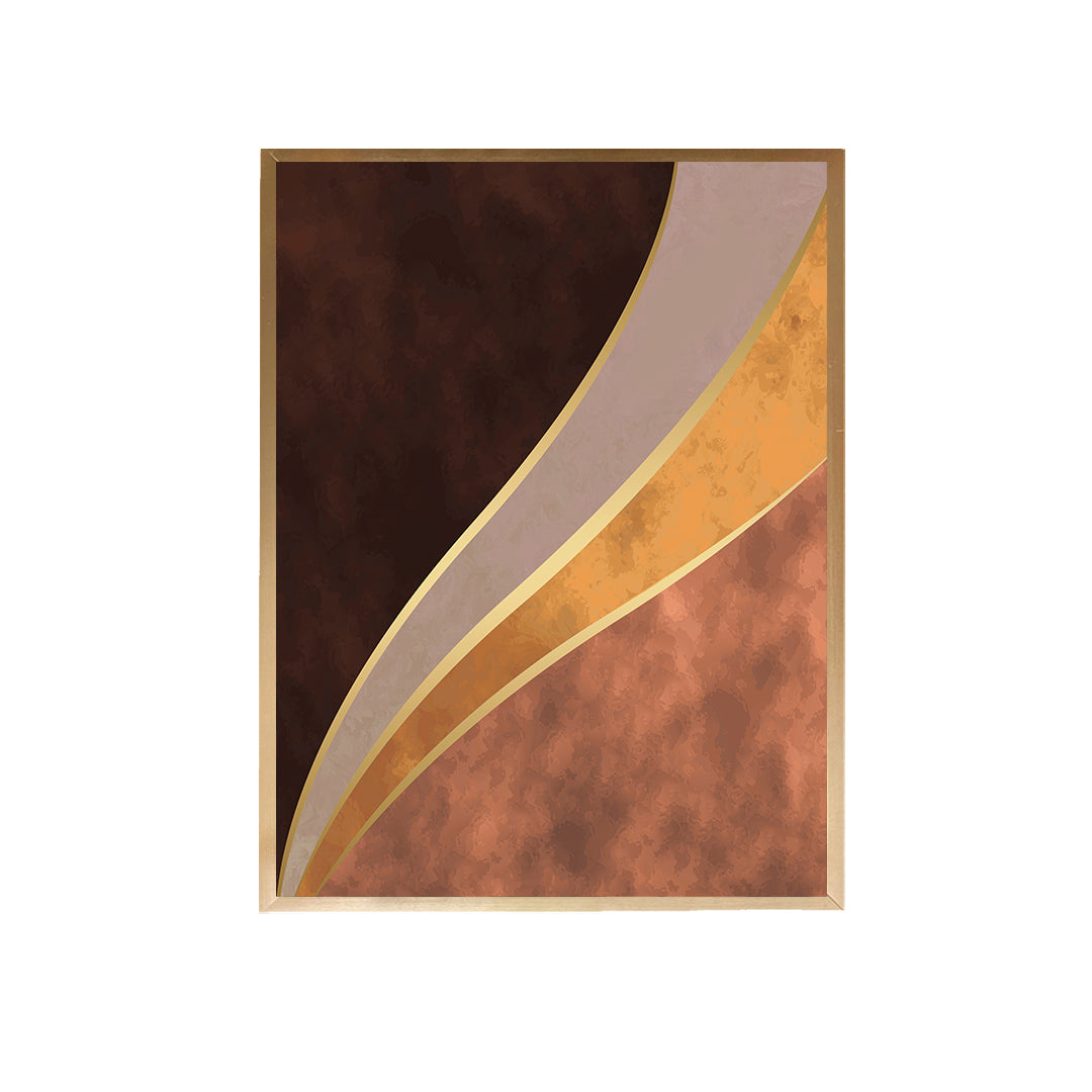 Beige Brown Geo Canvas Painting