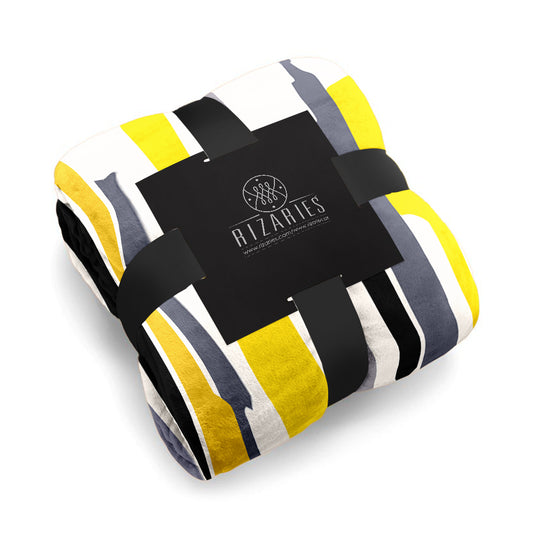 Soft Yellow Lines Sofa Blanket Throw