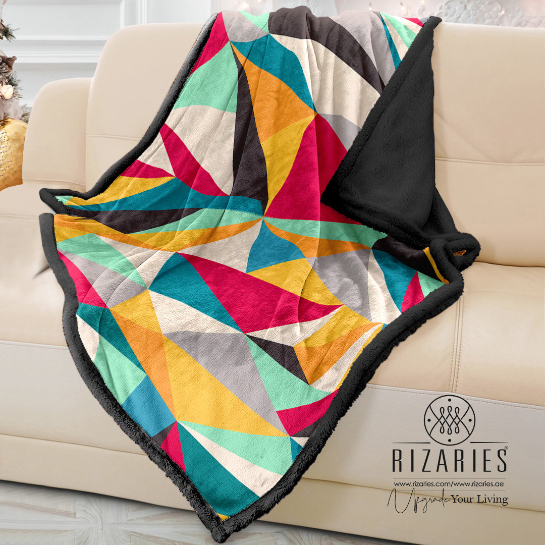 Soft Colorful Geometric Sofa Blanket Throw