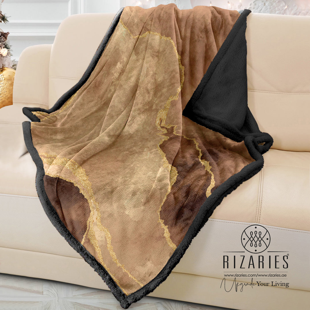 Soft Copper Gold Abstract Sofa Blanket Throw