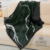 Thumbnail for Soft Black Silver Abstract Sofa Blanket Throw