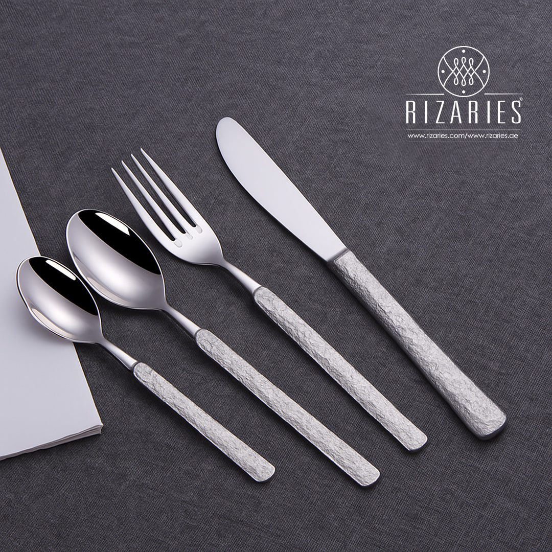 Rough Handle Full Silver Cutlery Set