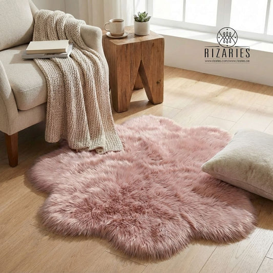 SuperSoft Imitation Faux Rabbit Fur Flower Mat