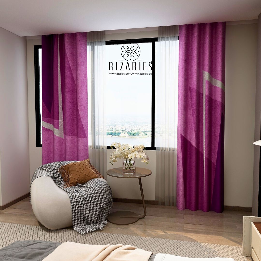 Shades of Purple Triangle Curtains