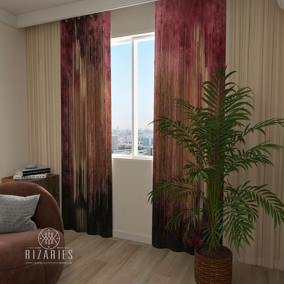 Pink Lines Curtains