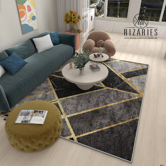 Grey Geometric Centerpiece (Rug)