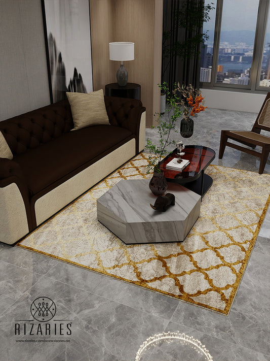 Copper Gold Quatrefoil Centerpiece (Rug)