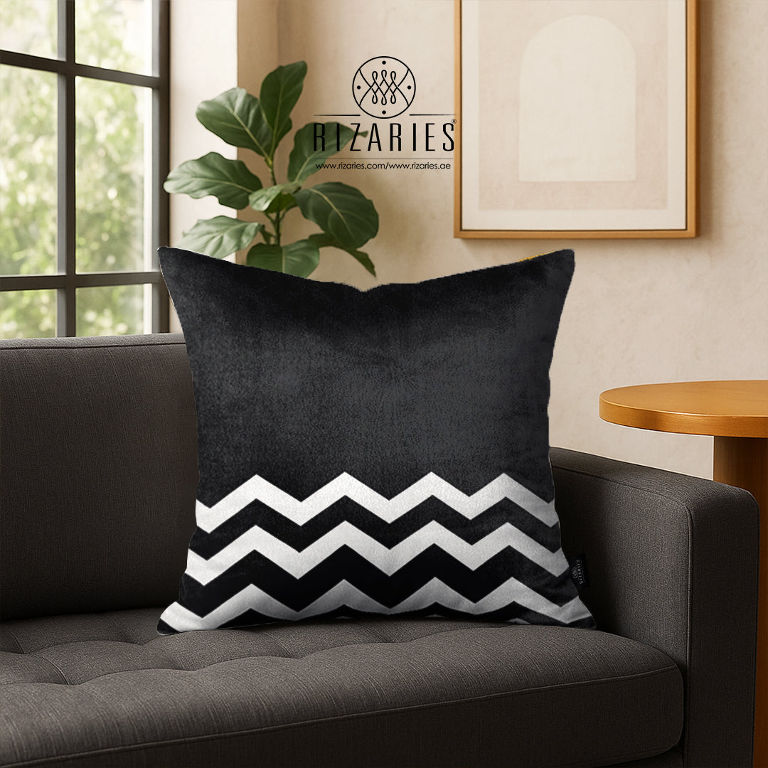 SuperSoft Black & White Chevron with Black
