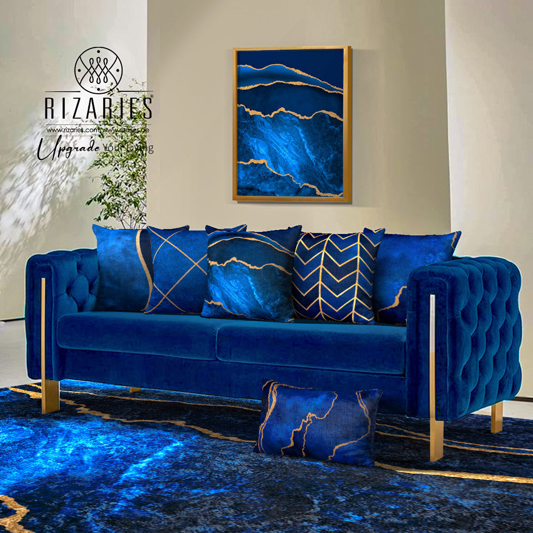 Blue Abstract Throw Pillow Set of – Rizaries