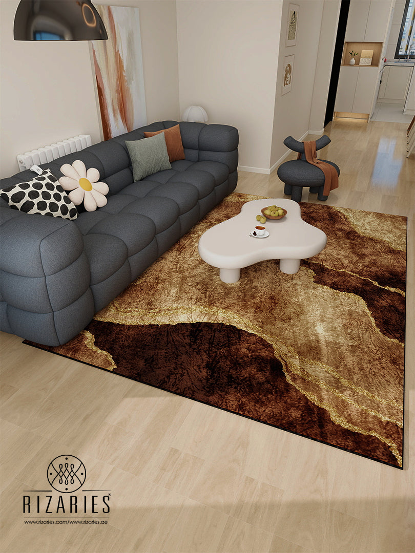 Copper Gold Abstract Centerpiece (Rug)