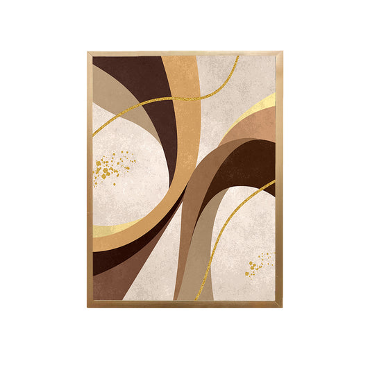 Beige Brown Geometric Canvas Painting