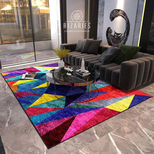 Colorful Triangle Geometric Centerpiece (Rug)