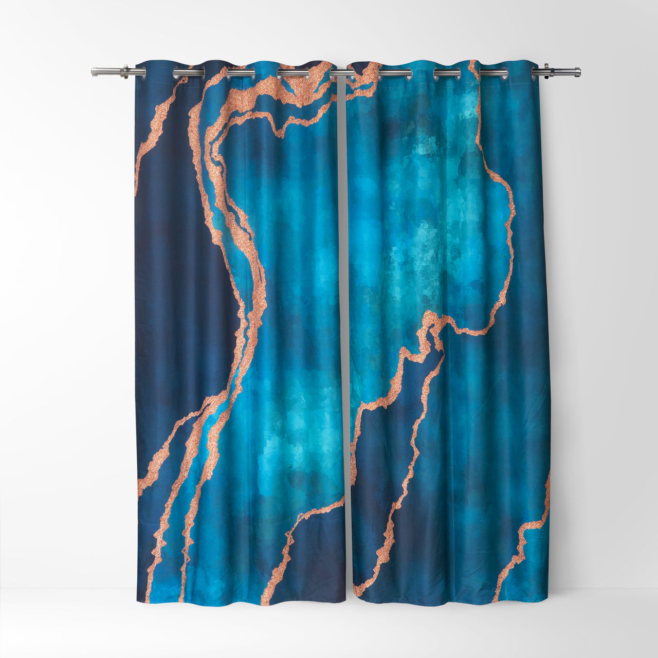 Sea Green Abstract Curtains