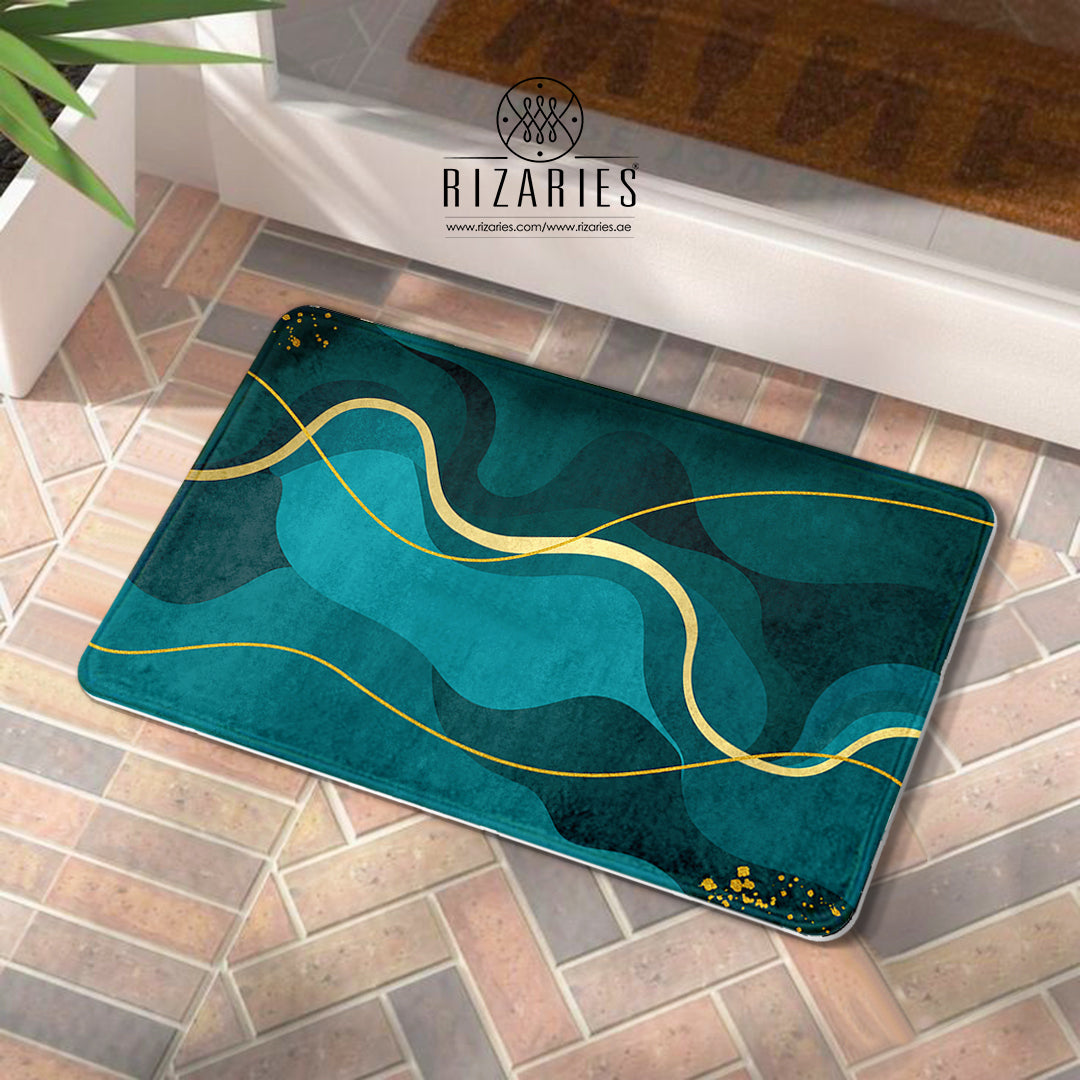 SuperSoft Sea Green Wavy Door Mat