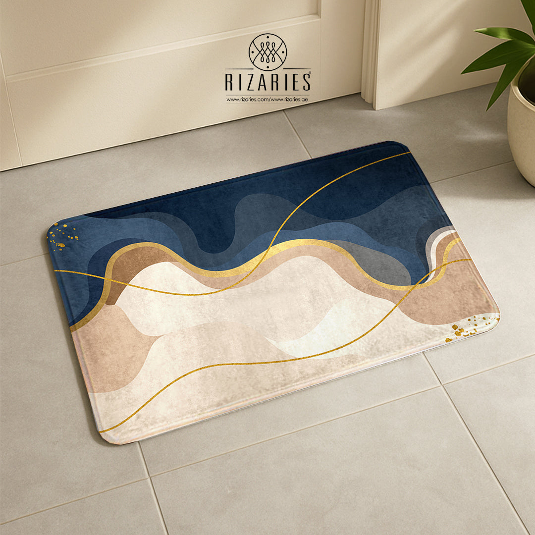 SuperSoft Navy Wavy Door Mat