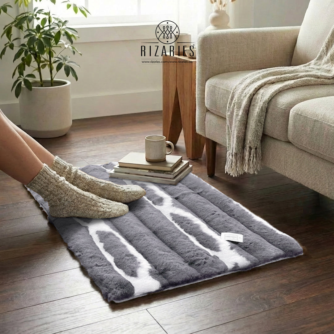 Soft Striped Imitation Fur Skin