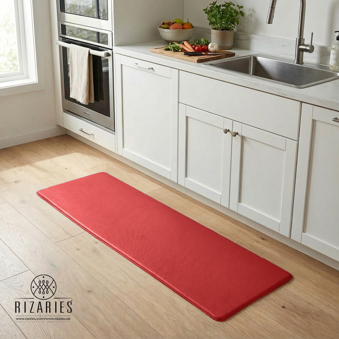 Solid Color Textured Kitchen Mat