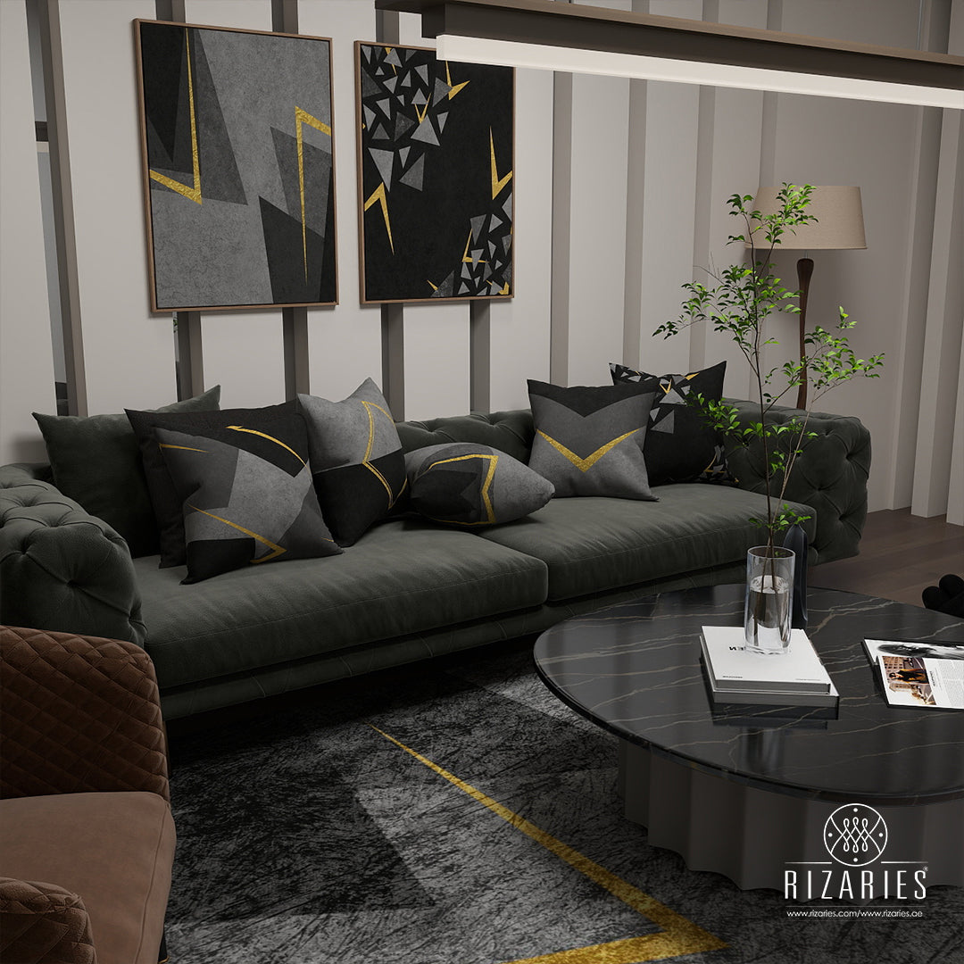 Shades of Grey Triangle Throw Cushions Set of 6