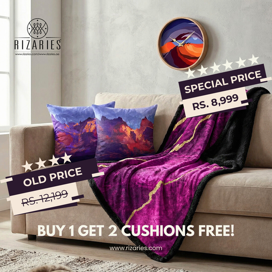 Purple Abstract Cozy Living Set