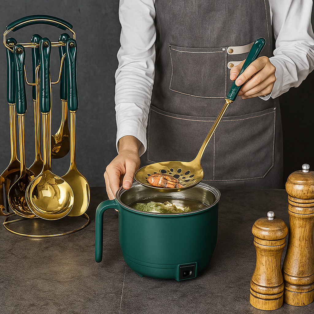 Serving Spoon Set with Stand