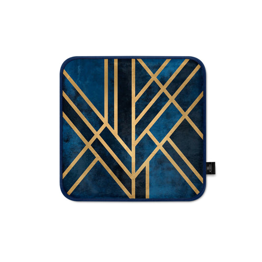 Super Soft Blue Art Deco Chair Cushion