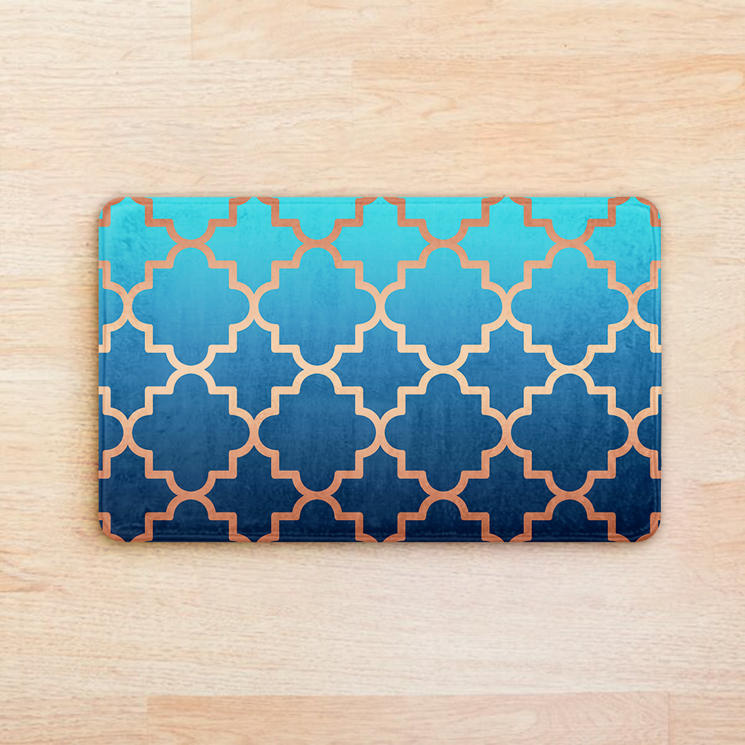 SuperSoft Teal Quatrefoil Door Mat