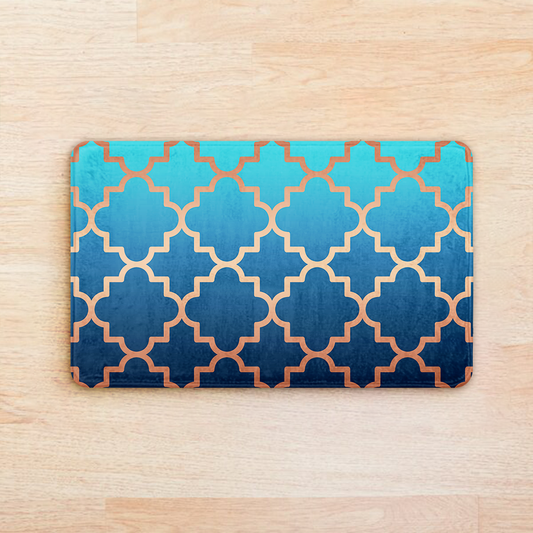 SuperSoft Teal Quatrefoil Door Mat
