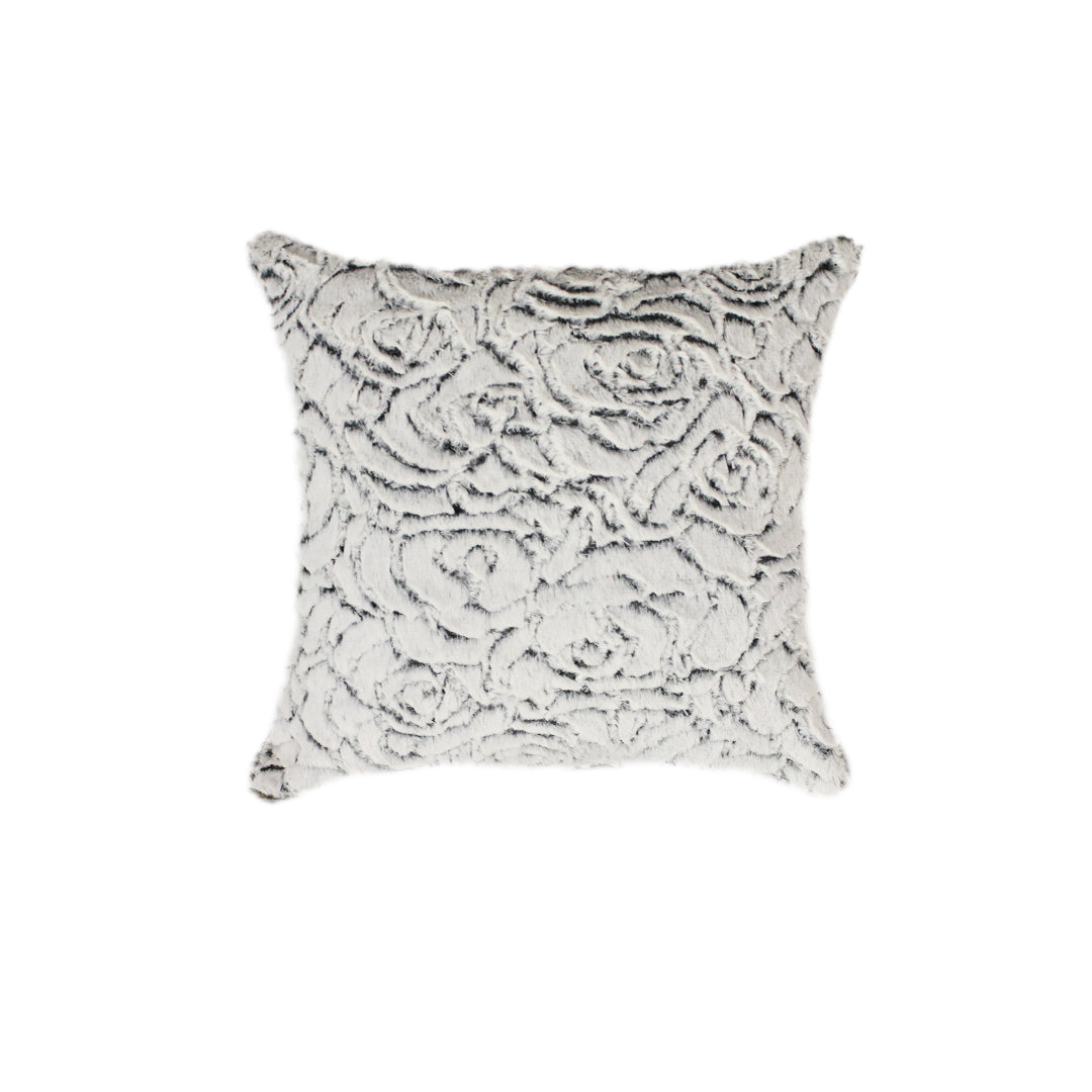 Soft Flower Pattern Cuddly Fur Throw Pillows