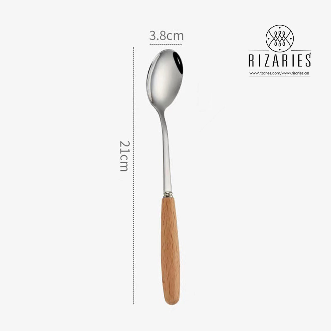 Wood pattern with Silver Cutlery Set