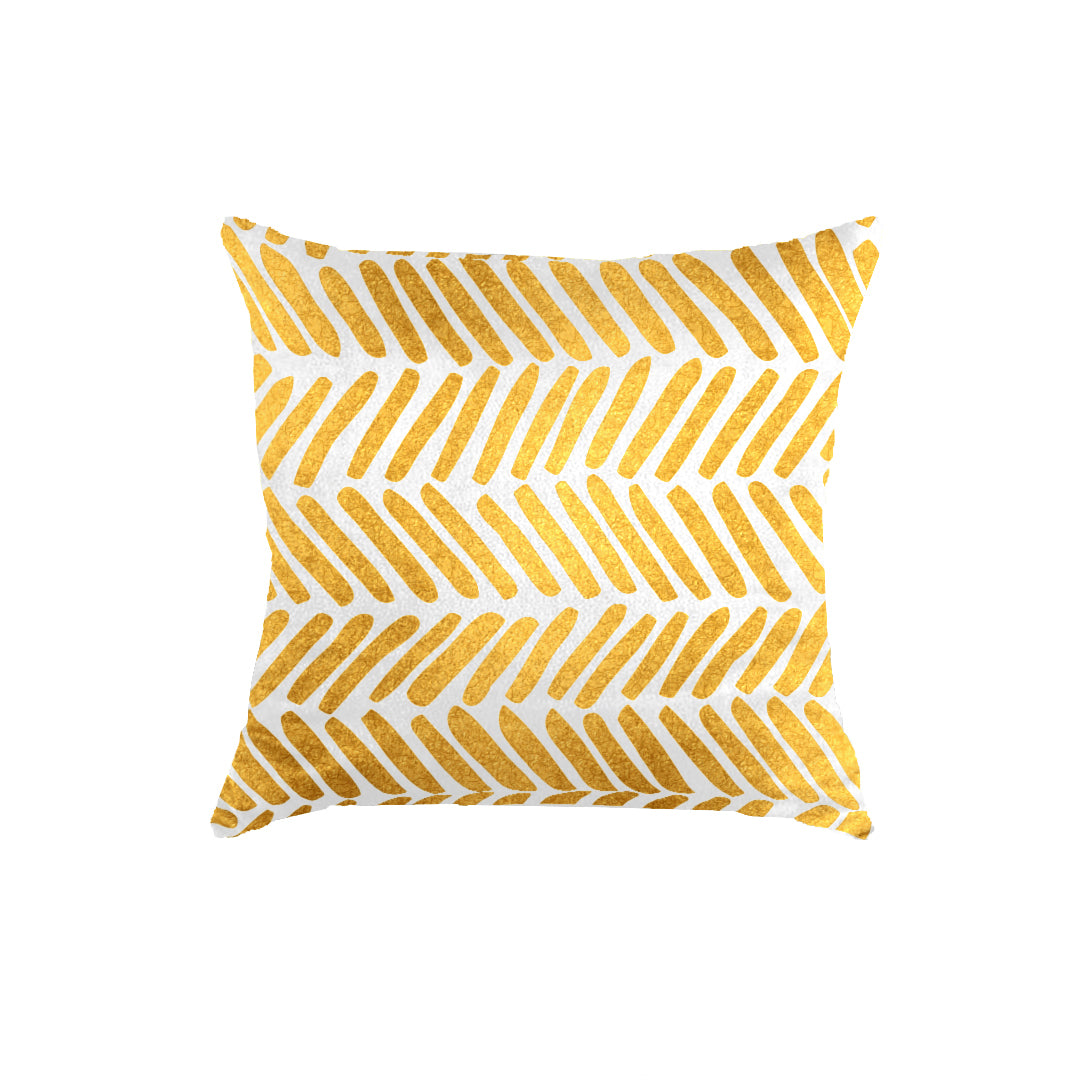 SuperSoft White Gold Uneven Throw Cushion