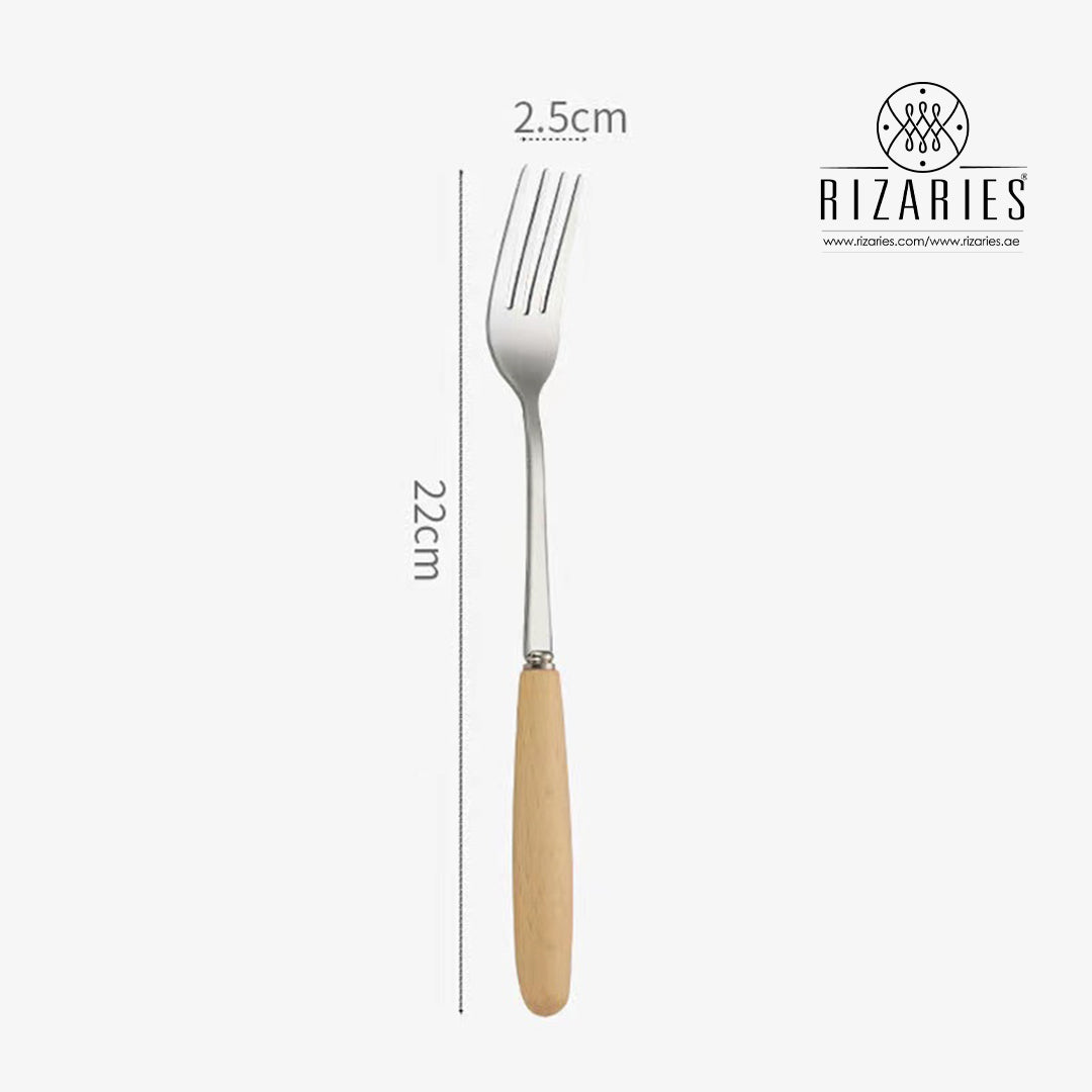 Wood pattern with Silver Cutlery Set