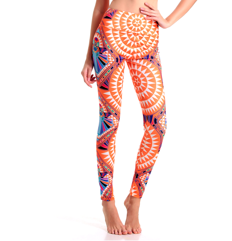 Orange Bushes Yoga Pants