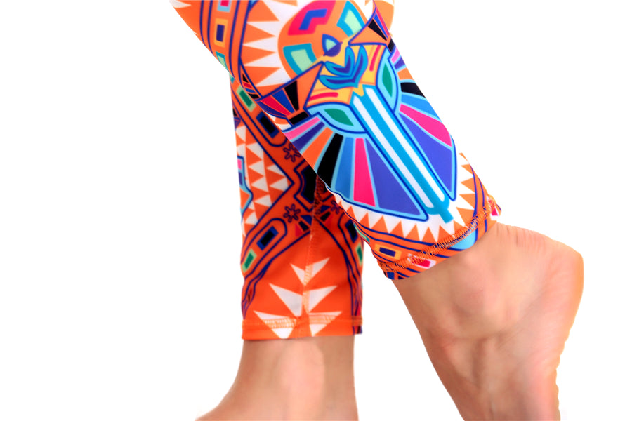 Orange Bushes Yoga Pants