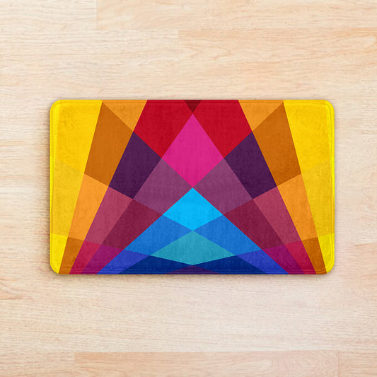 SuperSoft Colorful Rainbow Geometric Door Mat